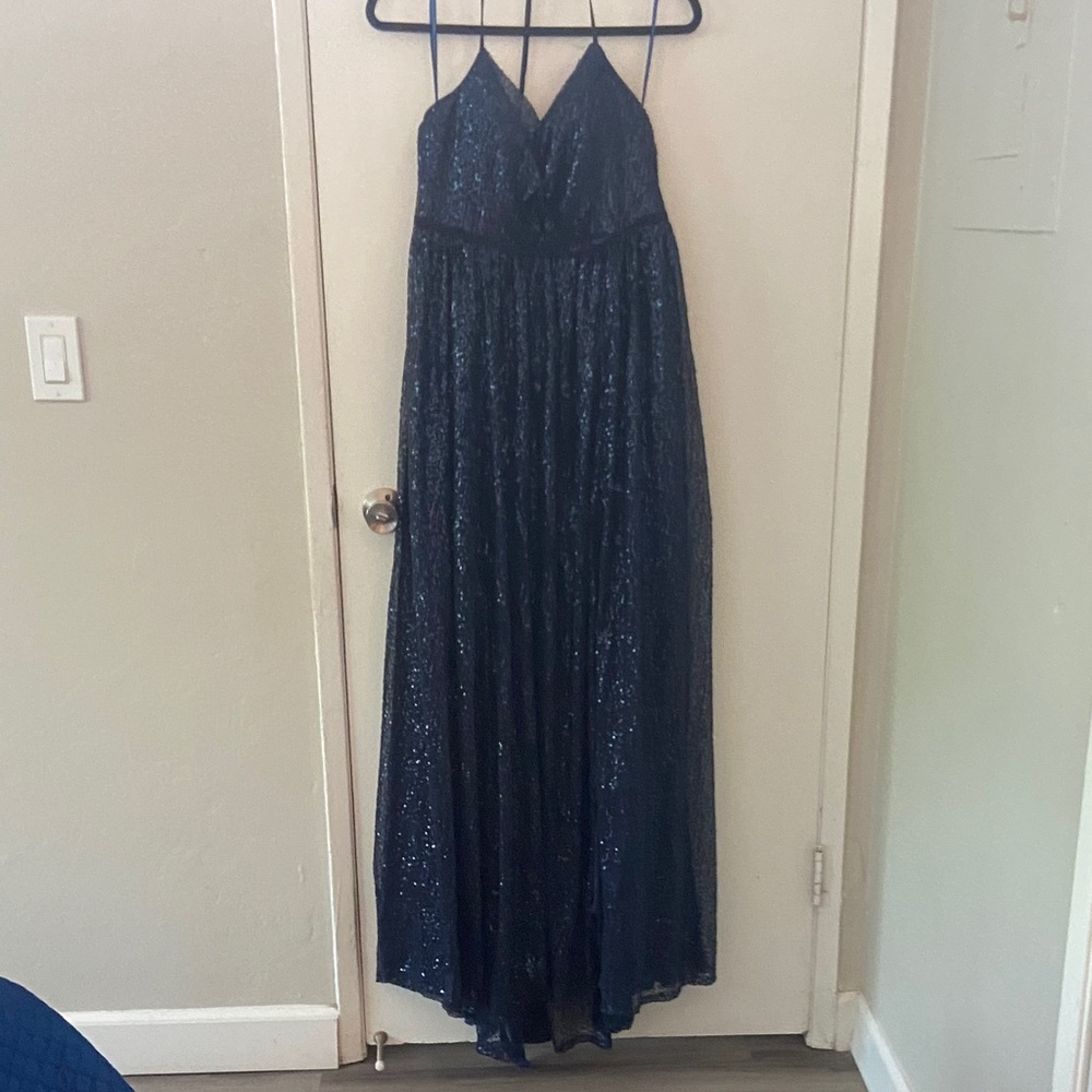 Mori Lee Navy Blue Sparkle Dress